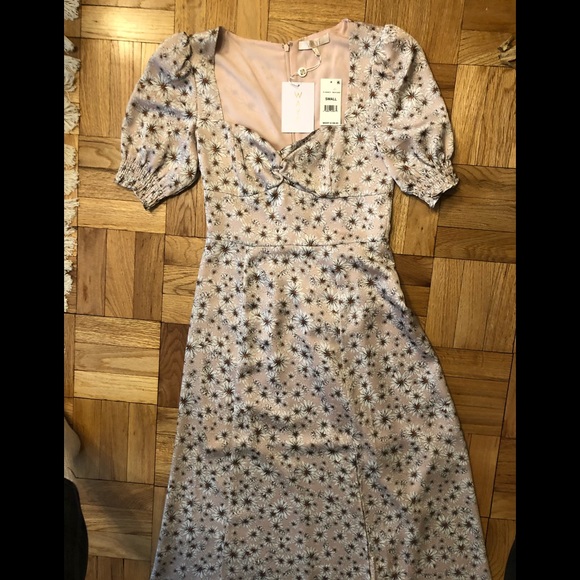 NWT WAYF Floral Midi Dress in Blush Daisy - Picture 7 of 9